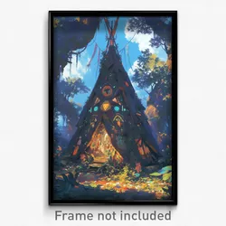 Art Poster - Miniature Wigwam (Psychedelic Trippy Weird 11x17 Cartoon Print)