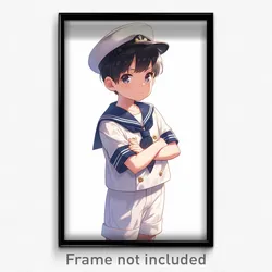 Anime Art Poster - Boy Feeling Envy Wearing Hard To Find Naval Uniform (Print)