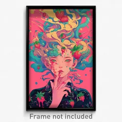 Art Poster - Woman Feeling Empathy, Magnificent Strawberry Hair Ornament (Print)
