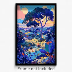 Art Poster - Large Orchard (Psychedelic Trippy Weird 11x17 Cartoon Print)
