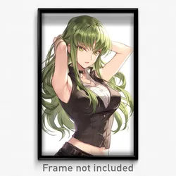 Anime Art Poster - Woman Feeling Panicked Wearing Ambitious Cropped Vest (Print)
