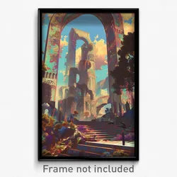 Art Poster - Upbeat Palace (Psychedelic Trippy Weird 11x17 Print)
