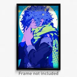 Anime Art Poster - Boy Feeling Epiphany Wearing Warlike Green Scarf (Print)
