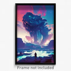 Art Poster - Deserted Geyser (Psychedelic Trippy Weird 11x17 Cartoon Print)