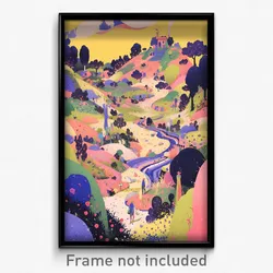 Art Poster - Rosy Mound (Psychedelic Trippy Weird 11x17 Cartoon Print)
