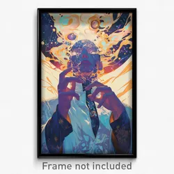 Movie Art Poster - Man Feeling Dazed, Majestic White Bow (Retro Film Print)
