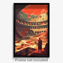 Movie Art Poster - Dreary Colosseum (Psychedelic Retro Weird Film Print)