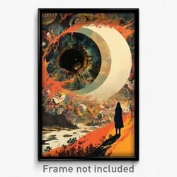 Movie Art Poster - Orange Pillow (Psychedelic Trippy Retro Cartoon Film Print)