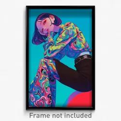 Anime Art Poster - Woman Feeling Tired Wearing Wobbly High Waist Pants (Print)