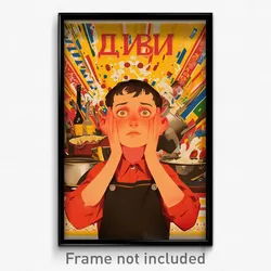 Russian Movie Poster - Boy Feeling Expectancy, Extra Large Black Apron (Print)