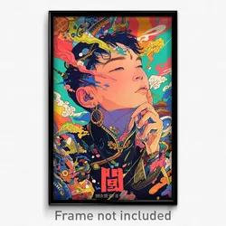 Chinese Movie Poster - Man Feeling Ambivalence, Husky Hoop Earrings (Art Print)