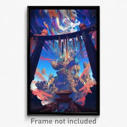 Art Poster - Secret Viaduct (Psychedelic Trippy Weird 11x17 Cartoon Print)