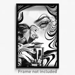 Art Poster - Wire Frame Square (Psychedelic Trippy Weird 11x17 Print)