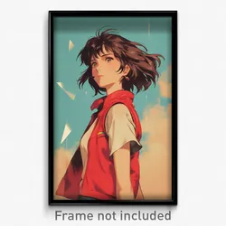 Movie Art Poster - Girl Feeling Infatuation, Merry Red Vest (Retro Film Print)
