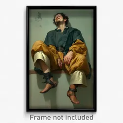 Art Poster - Man Feeling Passion Wearing Idealistic Ankle Strap (Art Print)