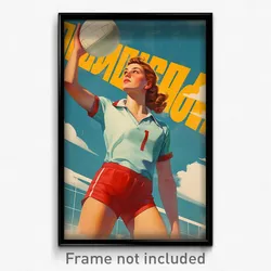 Russian Movie Poster - Girl Feeling Dumbstruck, Loud Volleyball Uniform (Print)