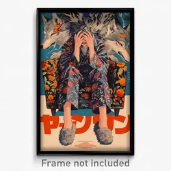 Japanese Movie Poster - Boy Feeling Weak, Gray Animal Slippers (Japan Art Print)