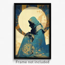 Movie Art Poster - Boy Feeling Powerless, Radiant Blue Capelet (Film Print)