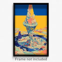 Art Poster - Humble Cone (Psychedelic Trippy Weird 11x17 Cartoon Print)