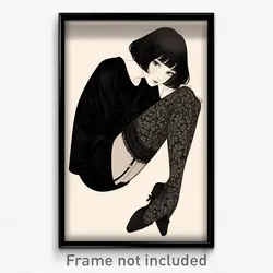 Art Poster - Girl Feeling Hatred, Well Groomed Lace Trimmed Legwear (Art Print)