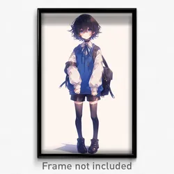 Anime Art Poster - Boy Feeling Epiphany, Outgoing Back Seamed Legwear (Print)