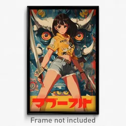 Japanese Movie Poster - Girl Feeling Vicious, Gray Side Slit Shorts (Art Print)