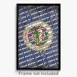 Lake St. Croix Beach Minnesota Poster (MN City Souvenir 11x17 Town Print)