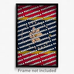Pascagoula Mississippi Poster (MS City Souvenir 11x17 Town Print)