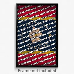 West Hattiesburg Mississippi Poster (MS City Souvenir 11x17 Town Print)