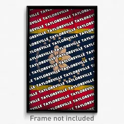 Taylorsville Mississippi Poster (MS City Souvenir 11x17 Town Print)