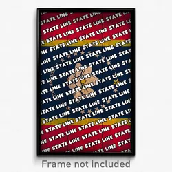 State Line Mississippi Poster (MS City Souvenir 11x17 Town Print)