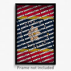 North Carrollton Mississippi Poster (MS City Souvenir 11x17 Town Print)