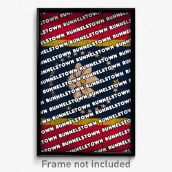 Runnelstown Mississippi Poster (MS City Souvenir 11x17 Town Print)