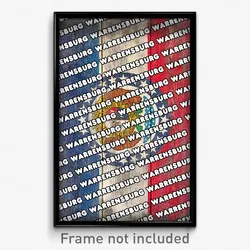Warrensburg Missouri Poster (MO City Souvenir 11x17 Town Print)