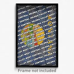 Helena Valley West Central Montana Poster (MT City Souvenir 11x17 Town Print)