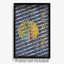 Columbia Falls Montana Poster (MT City Souvenir 11x17 Town Print)