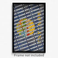 Bonner-West Riverside Montana Poster (MT City Souvenir 11x17 Town Print)