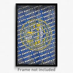 Dakota City Nebraska Poster (NE City Souvenir 11x17 Town Print)