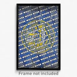Wood River Nebraska Poster (NE City Souvenir 11x17 Town Print)
