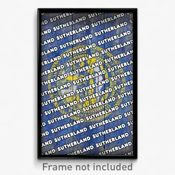 Sutherland Nebraska Poster (NE City Souvenir 11x17 Town Print)