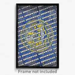 Greenwood Nebraska Poster (NE City Souvenir 11x17 Town Print)