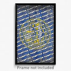 Hampton Nebraska Poster (NE City Souvenir 11x17 Town Print)