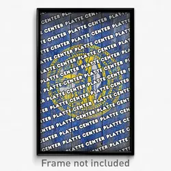Platte Center Nebraska Poster (NE City Souvenir 11x17 Town Print)