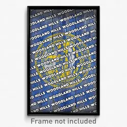 Woodland Hills Nebraska Poster (NE City Souvenir 11x17 Town Print)
