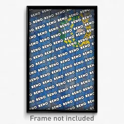 Reno Nevada Poster (NV City Souvenir 11x17 Town Print)