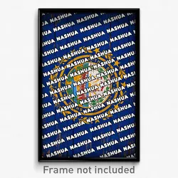 Nashua New Hampshire Poster (NH City Souvenir 11x17 Town Print)