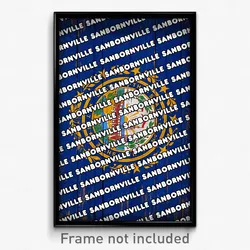 Sanbornville New Hampshire Poster (NH City Souvenir 11x17 Town Print)