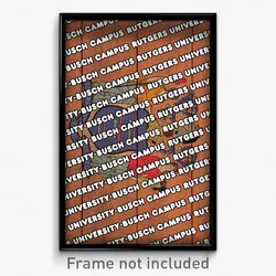 Rutgers University-Busch Campus New Jersey Poster (NJ City Souvenir Town Print)