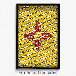 West Hammond New Mexico Poster (NM City Souvenir 11x17 Town Print)