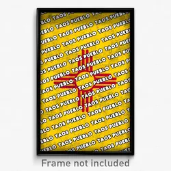 Taos Pueblo New Mexico Poster (NM City Souvenir 11x17 Town Print)